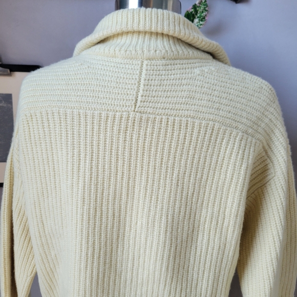 Everlane Light Cream Ribbed Half-Zip Sweater - Picture 4 of 12